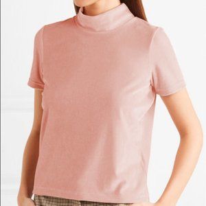 Madewell NWT Velvet Mock Tee in Avalon Pink
